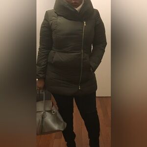 Cole Haan Women's Dark Green Long Puffer Jacket